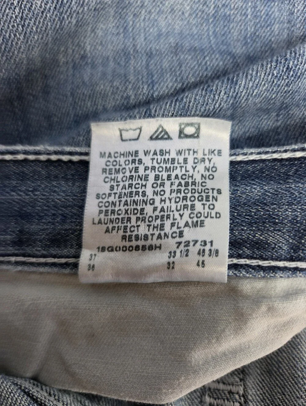 Wrangler 20X FR Flame Resistant Jeans Mens 34x32 Dark Wash Bootcut HRC2 Work